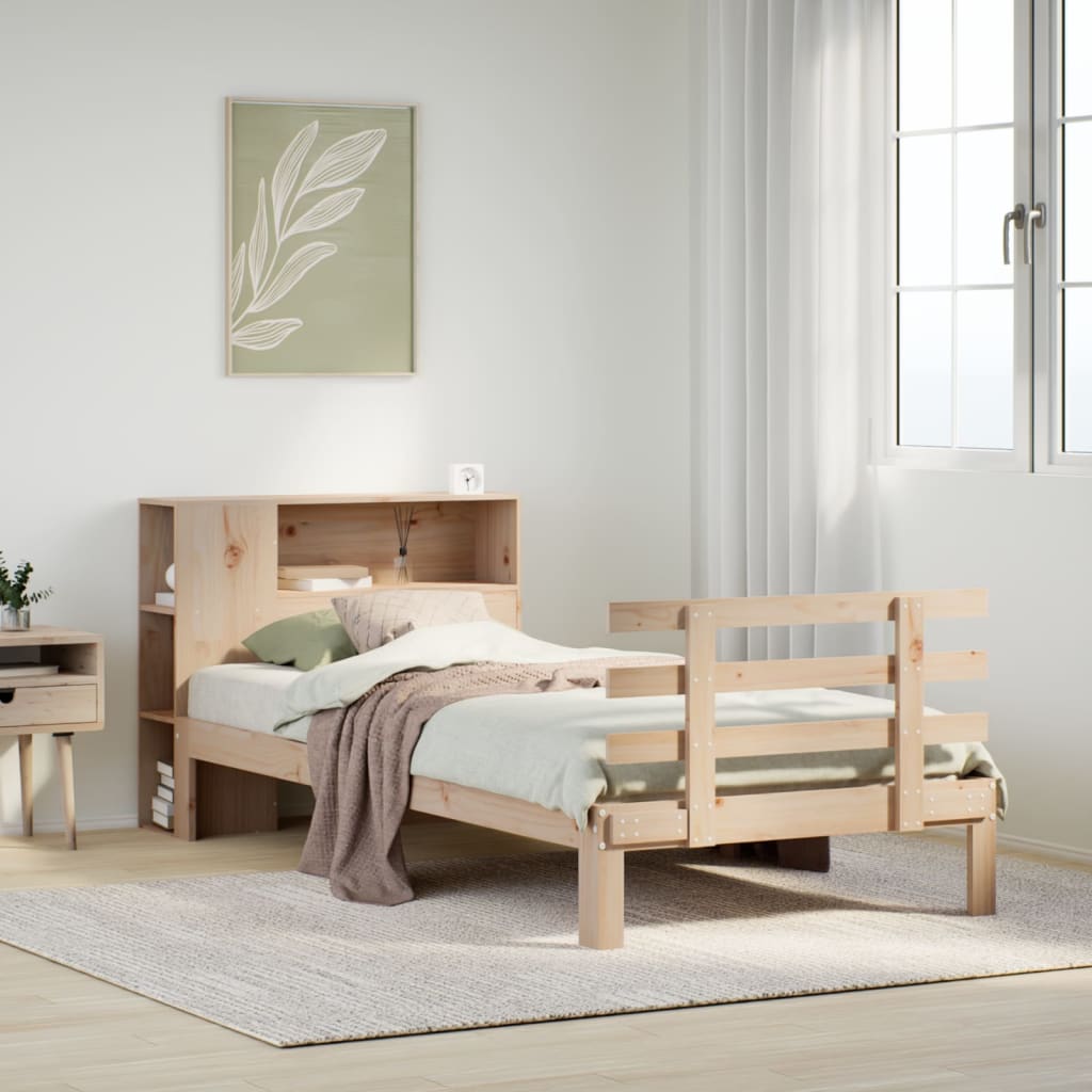 Letto Libreria senza Materasso 100x200 cm in Legno di Pino