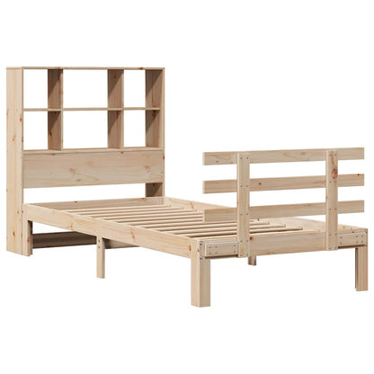 Letto Libreria senza Materasso 90x190 cm Legno Massello Pino - homemem39