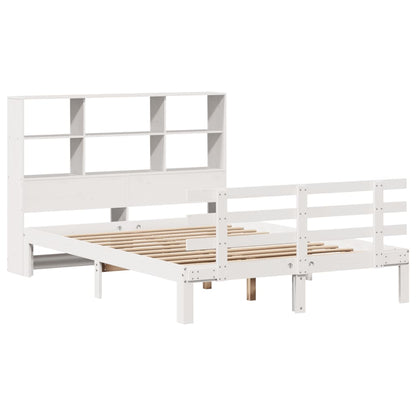 Letto Libreria senza Materasso Bianco 135x190 cm Legno di Pino