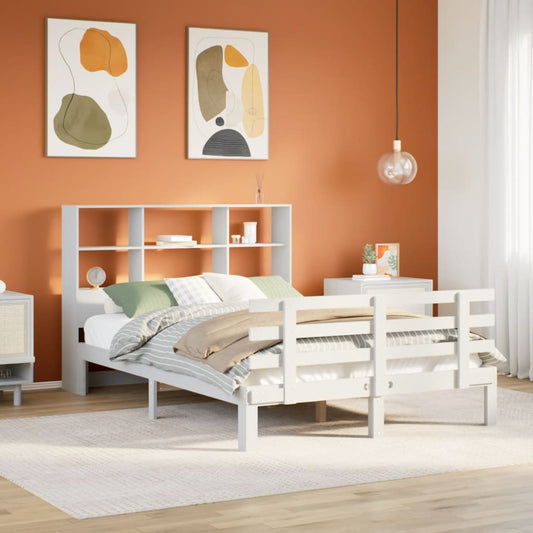 Letto Libreria senza Materasso Bianco 120x200 cm Legno di Pino - homemem39
