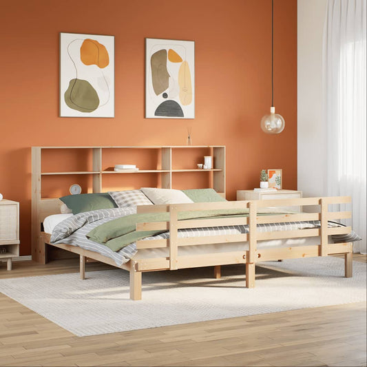 Letto Libreria senza Materasso 180x200 cm in Legno di Pino