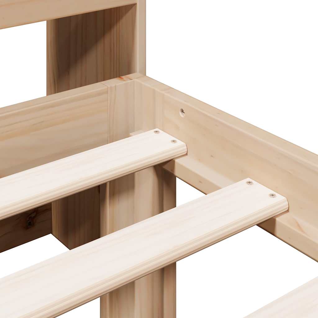 Letto Libreria senza Materasso 90x190 cm Legno Massello Pino - homemem39