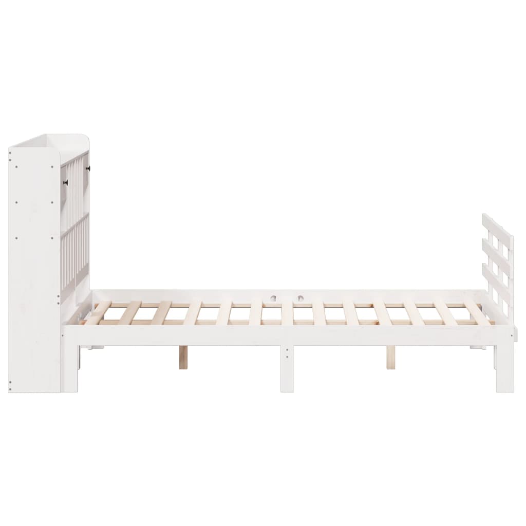 Letto Libreria senza Materasso Bianco 140x190 cm Legno di Pino