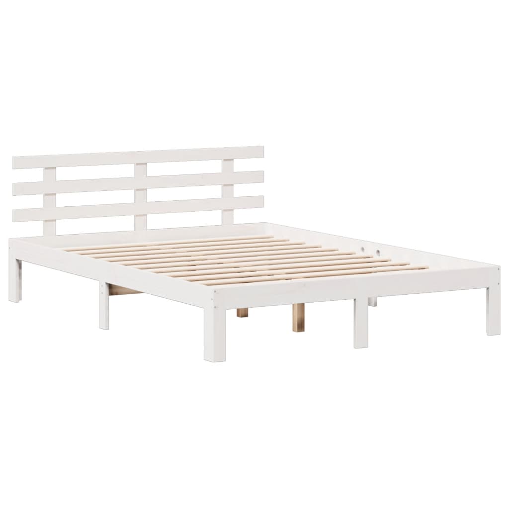 Letto Libreria senza Materasso Bianco 140x190 cm Legno di Pino