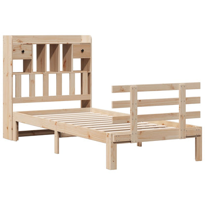 Letto Libreria senza Materasso 90x200 cm Legno Massello Pino