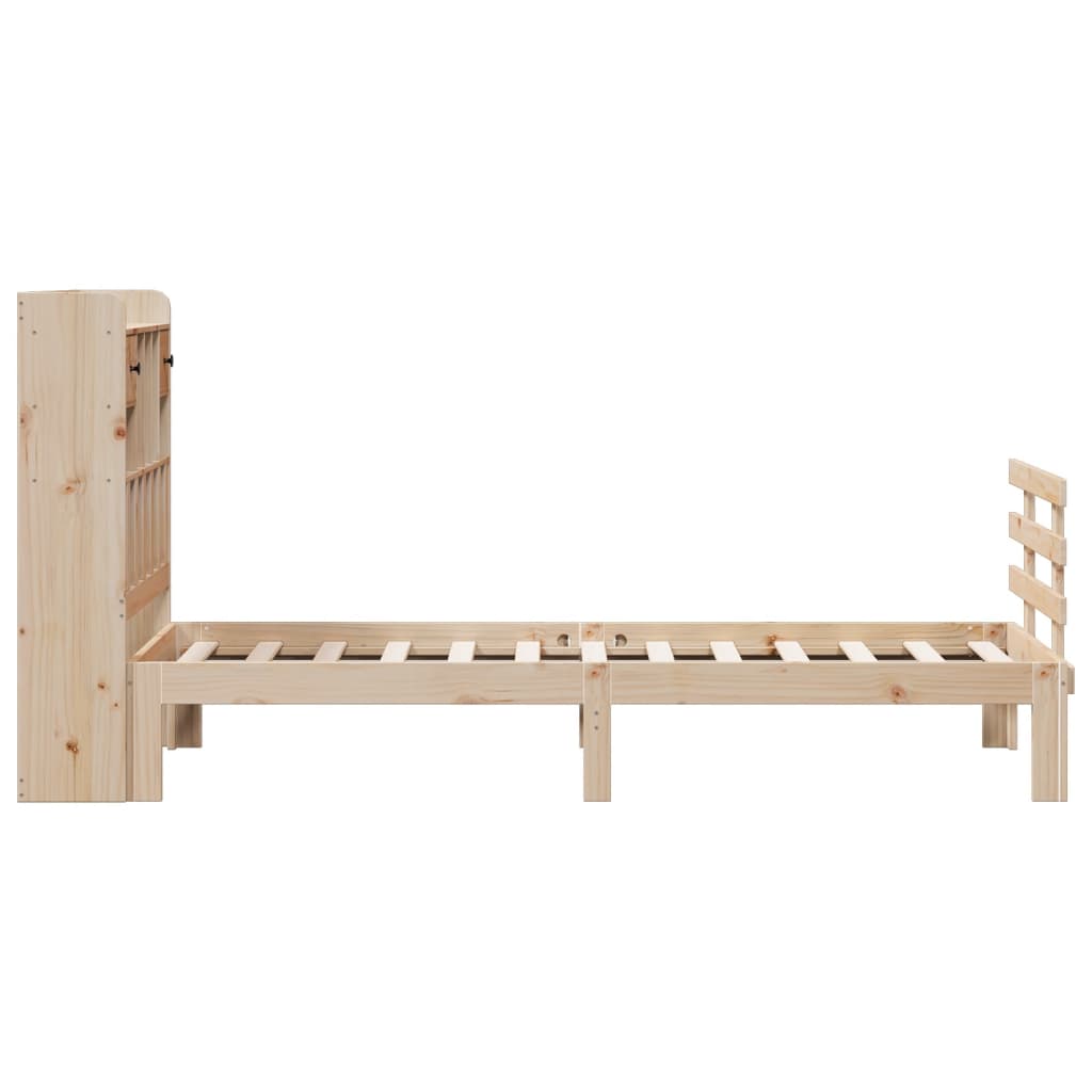 Letto Libreria senza Materasso 90x200 cm Legno Massello Pino