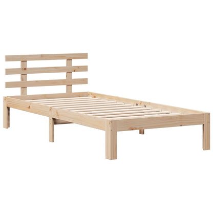 Letto Libreria senza Materasso 90x200 cm Legno Massello Pino