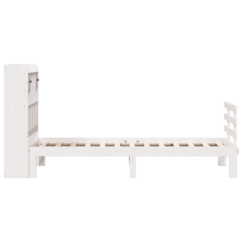 Letto Libreria senza Materasso Bianca 90x200 cm Legno di Pino - homemem39