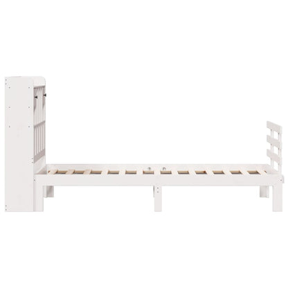 Letto Libreria senza Materasso Bianco 100x200 cm Legno di Pino