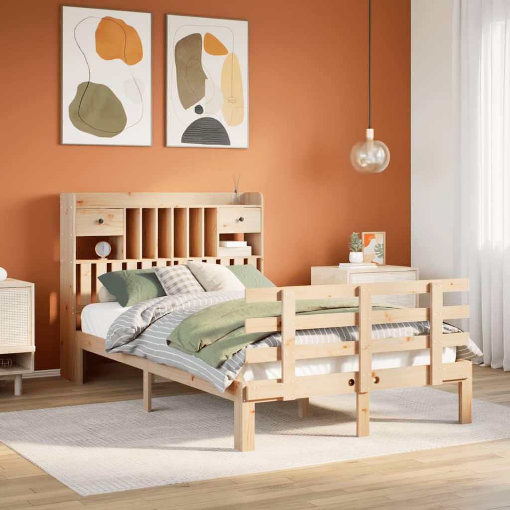 Letto Libreria senza Materasso 120x200cm Legno Massello di Pino