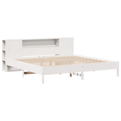 Letto Libreria senza Materasso Bianco 200x200 cm Legno di Pino - homemem39