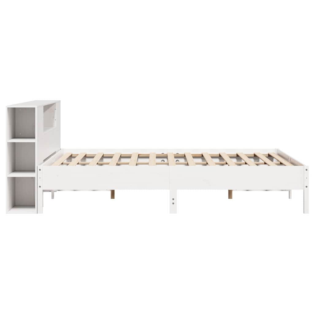 Letto Libreria senza Materasso Bianco 200x200 cm Legno di Pino - homemem39