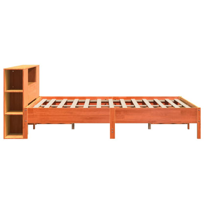 Letto Libreria senza Materasso Marrone Cera 200x200 cm in Pino - homemem39