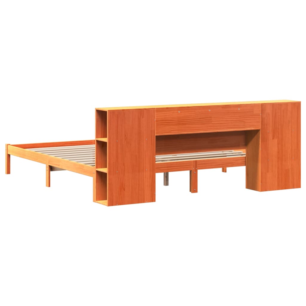 Letto Libreria senza Materasso Marrone Cera 180x200 cm in Pino - homemem39