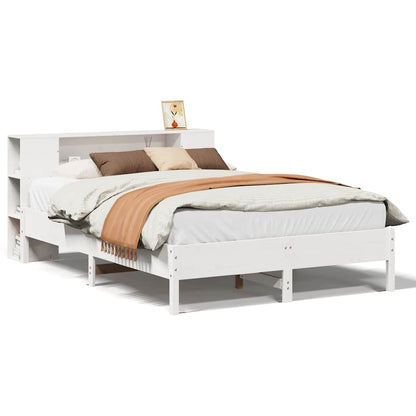 Letto Libreria senza Materasso Bianco 160x200 cm Legno di Pino - homemem39