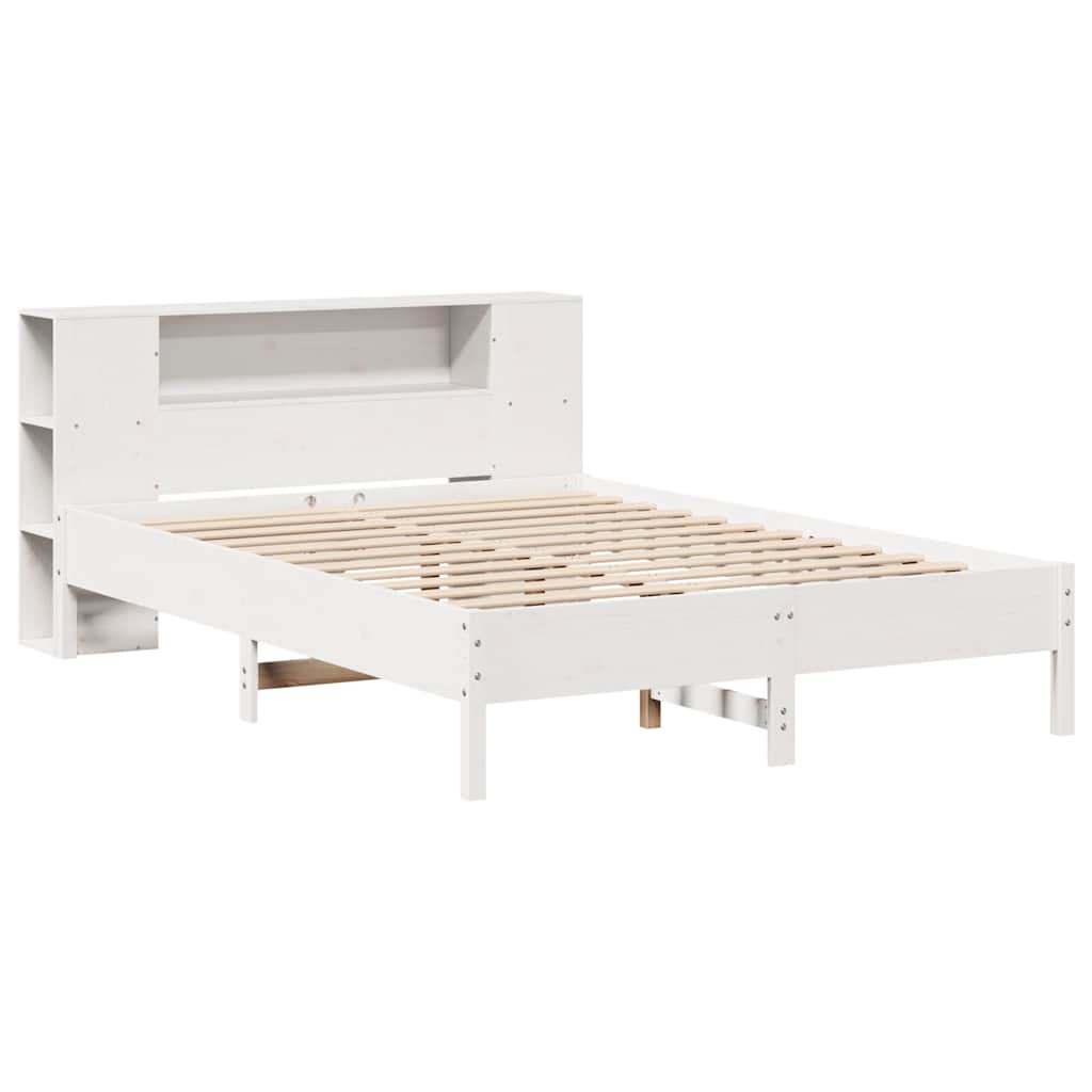Letto Libreria senza Materasso Bianco 160x200 cm Legno di Pino - homemem39