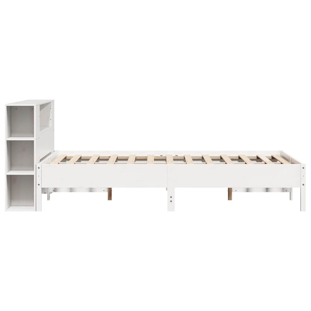 Letto Libreria senza Materasso Bianco 160x200 cm Legno di Pino - homemem39