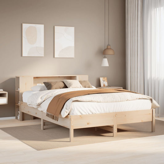 Letto Libreria senza Materasso 150x200 cm in Legno di Pino - homemem39