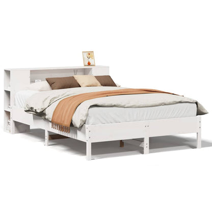 Letto Libreria senza Materasso Bianco 150x200 cm Legno di Pino - homemem39