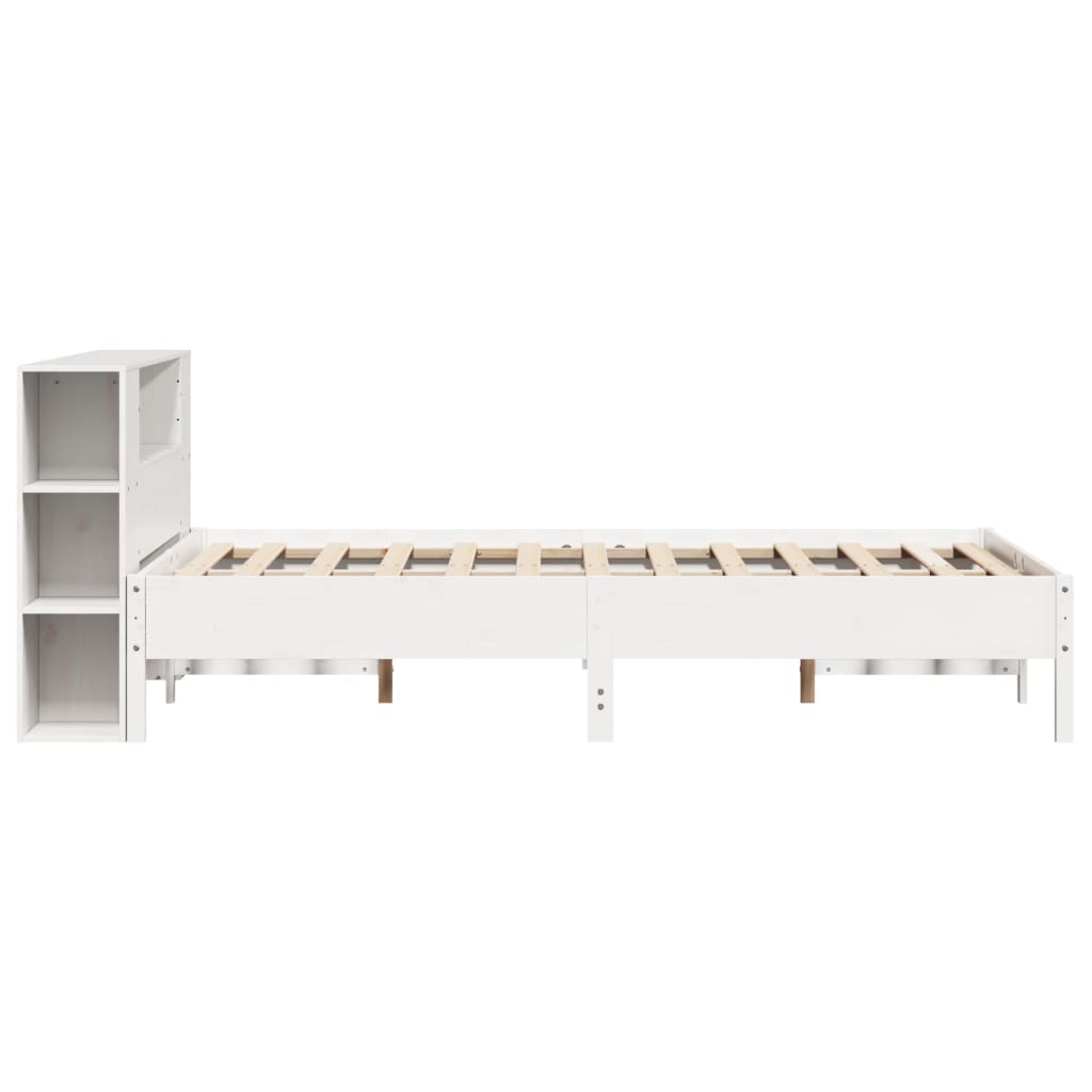 Letto Libreria senza Materasso Bianco 150x200 cm Legno di Pino - homemem39