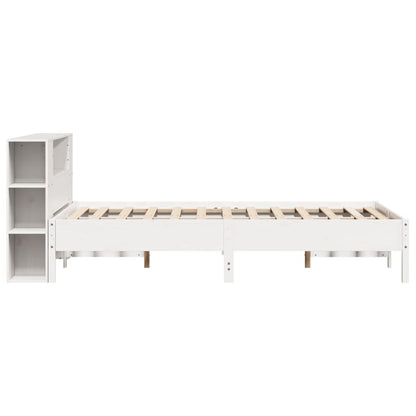 Letto Libreria senza Materasso Bianco 150x200 cm Legno di Pino - homemem39