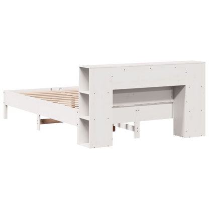 Letto Libreria senza Materasso Bianco 150x200 cm Legno di Pino - homemem39