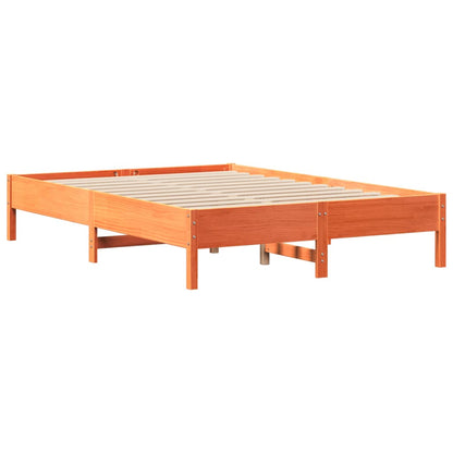 Letto Libreria senza Materasso Marrone Cera 150x200 cm in Pino | homemem39