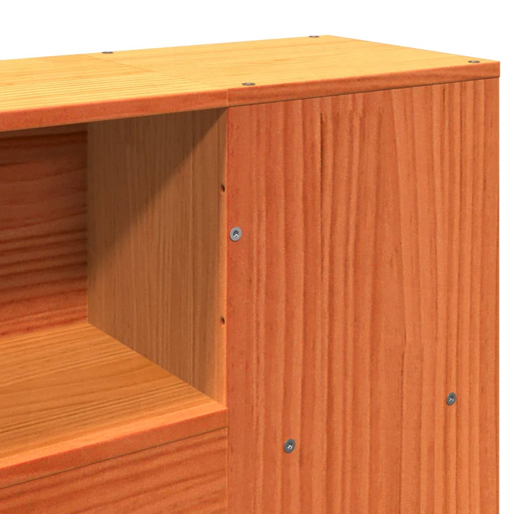 Letto Libreria senza Materasso Marrone Cera 150x200 cm in Pino | homemem39
