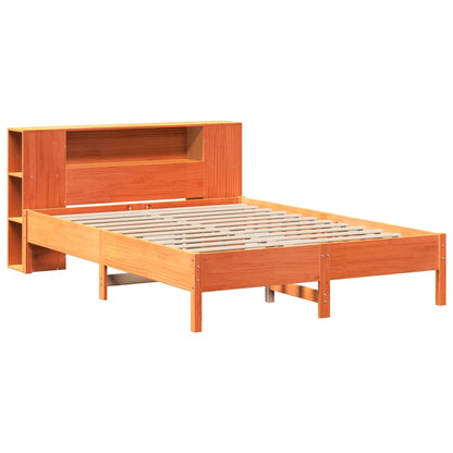 Letto Libreria senza Materasso Marrone Cera 140x200 cm in Pino - homemem39