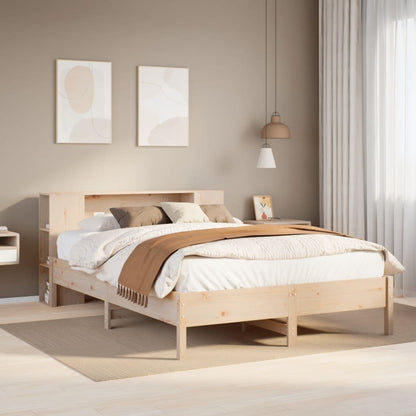 Letto Libreria senza Materasso 120x200cm Legno Massello di Pino - homemem39