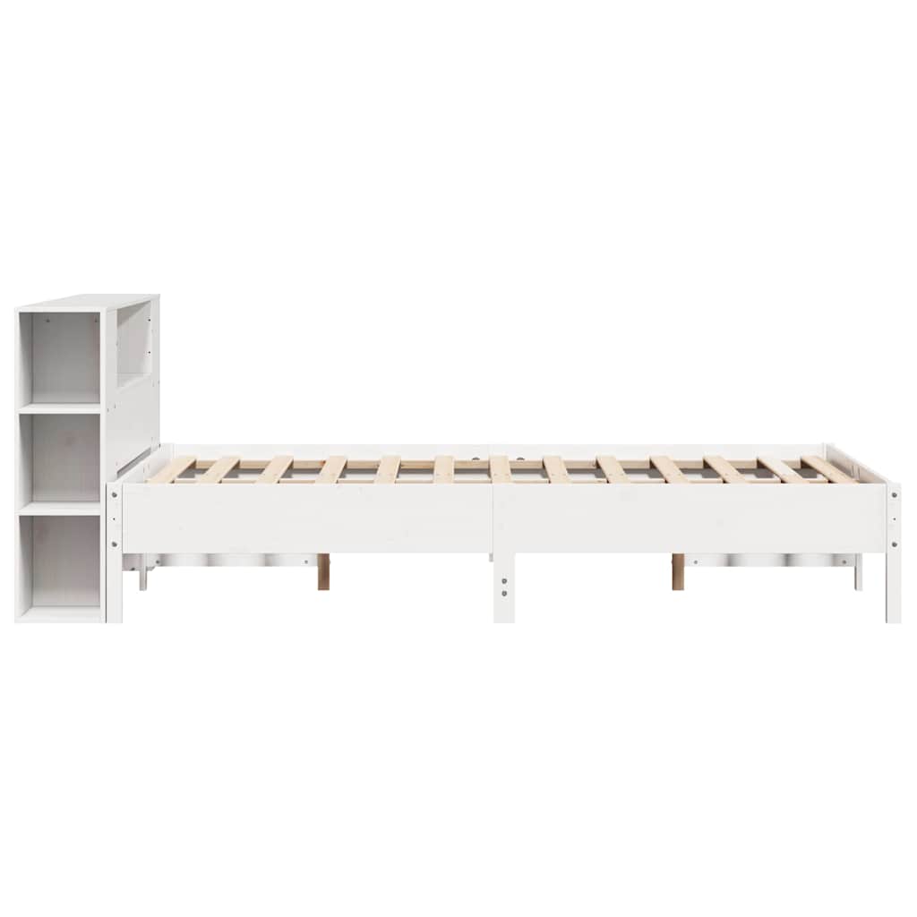 Letto Libreria senza Materasso Bianco 135x190 cm Legno di Pino - homemem39