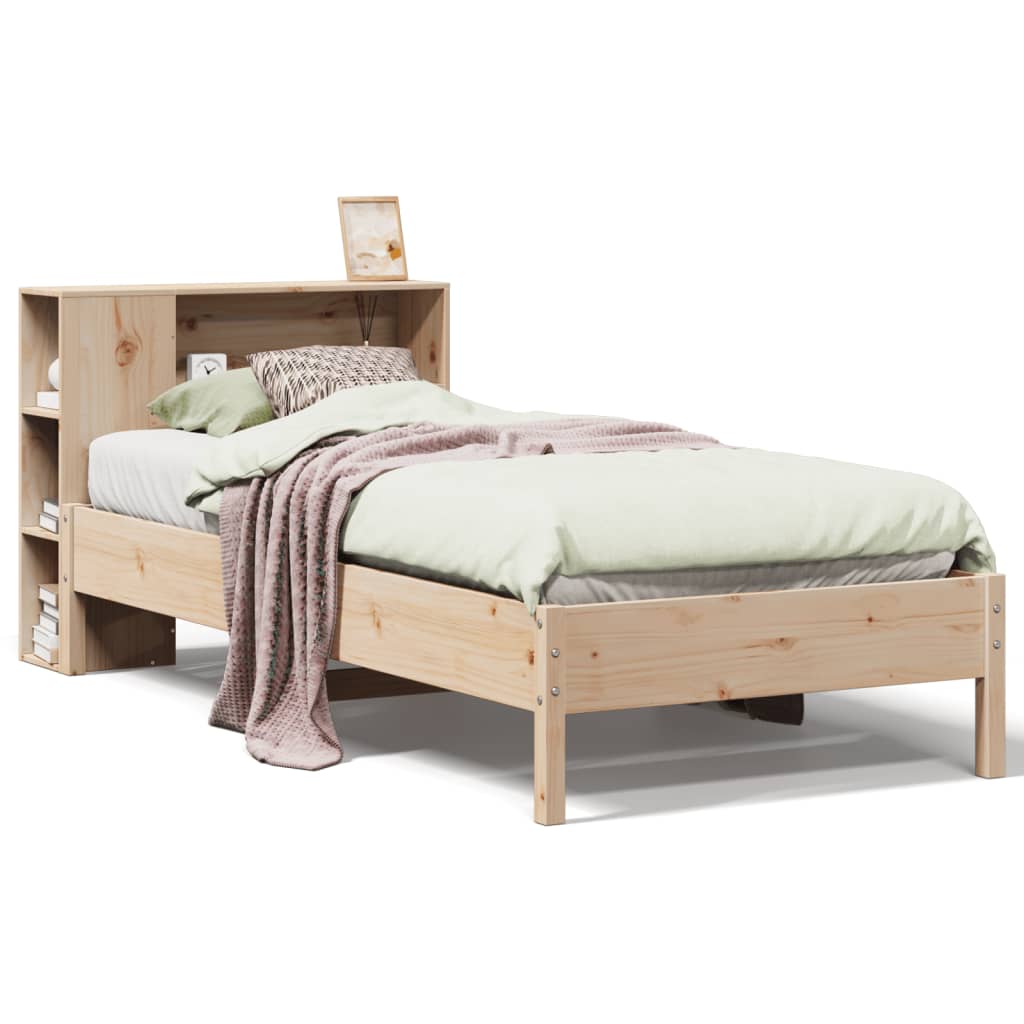 Letto Libreria senza Materasso 100x200 cm in Legno di Pino - homemem39