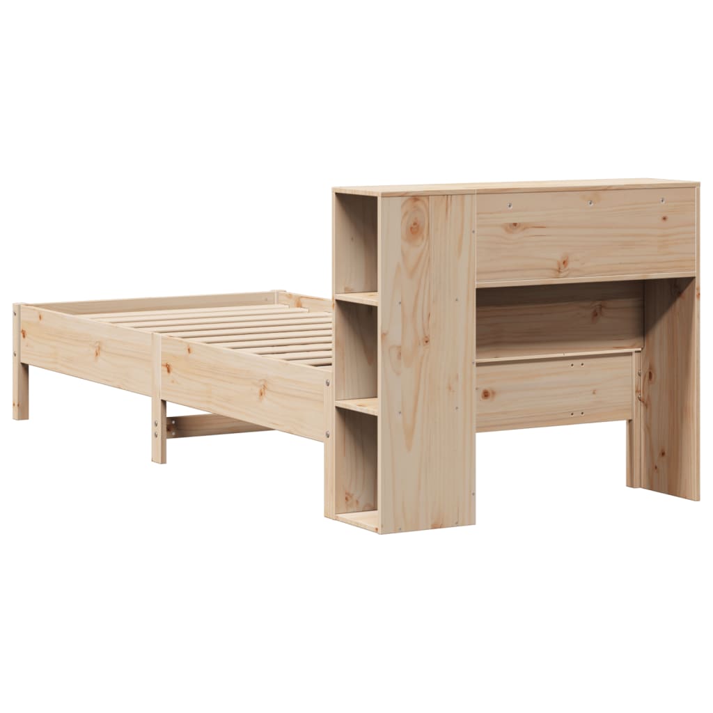 Letto Libreria senza Materasso 100x200 cm in Legno di Pino - homemem39