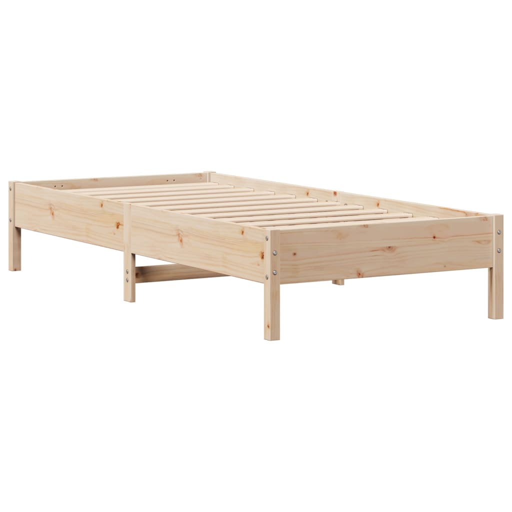 Letto Libreria senza Materasso 90x200 cm Legno Massello Pino - homemem39