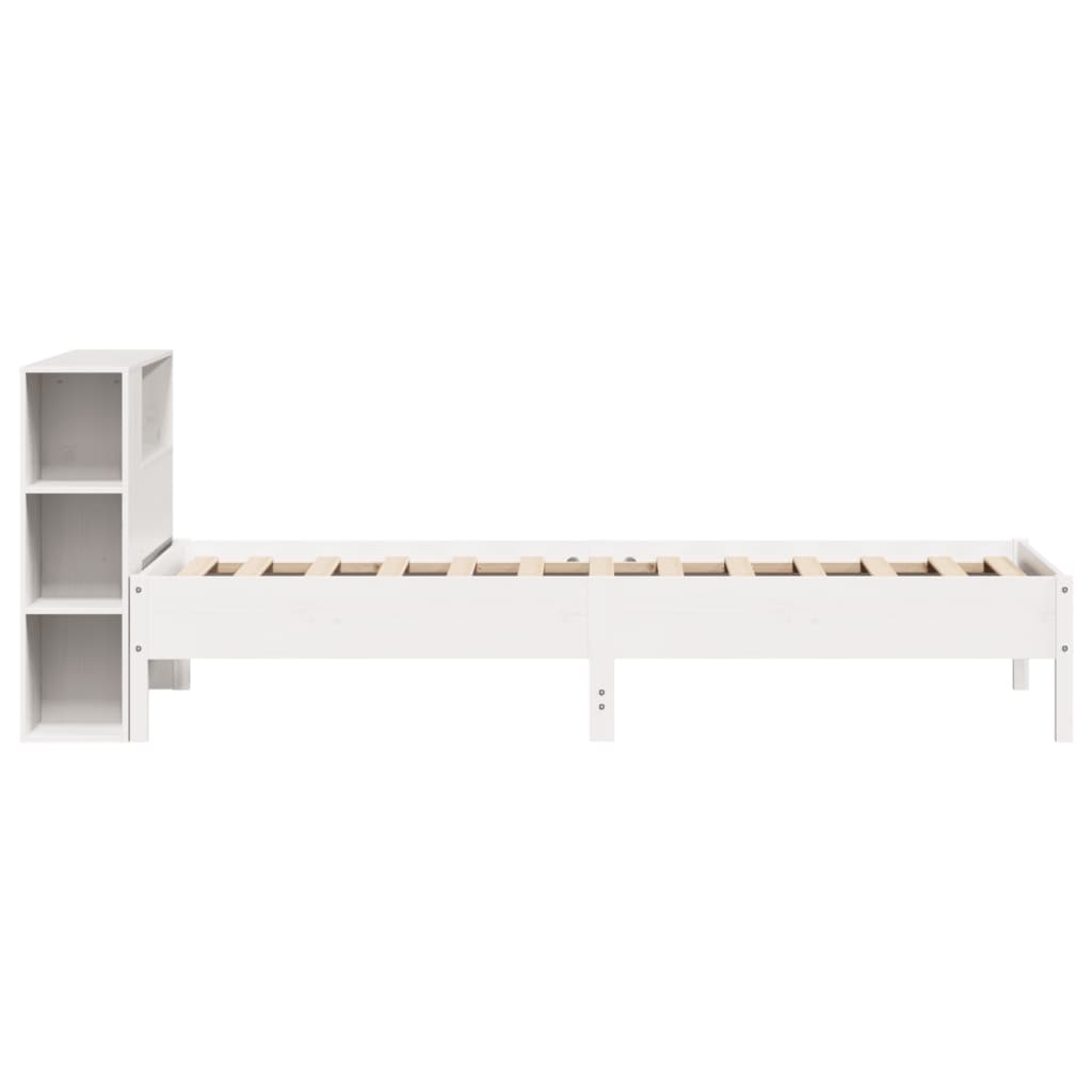 Letto Libreria senza Materasso Bianca 90x200 cm Legno di Pino
