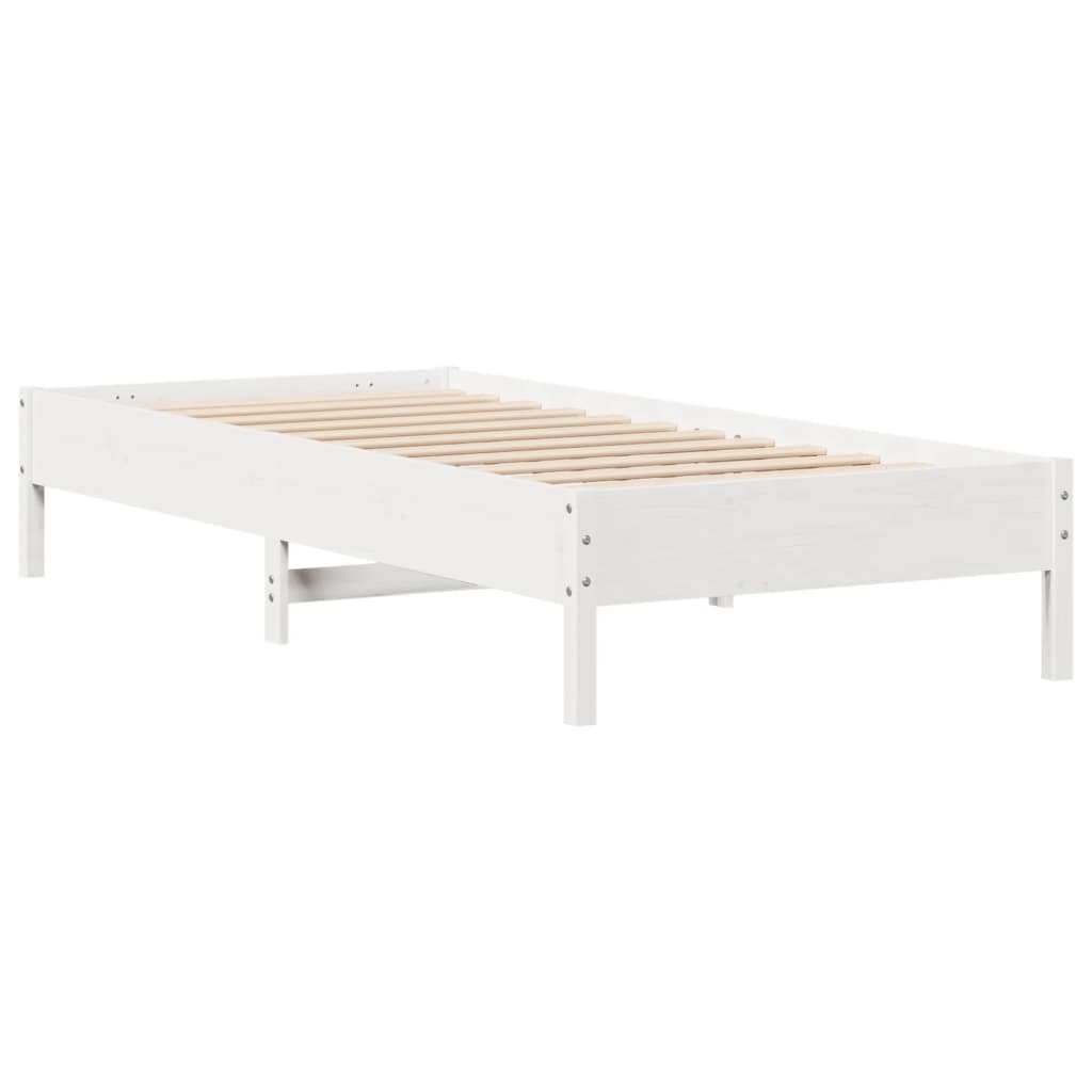 Letto Libreria senza Materasso Bianca 90x200 cm Legno di Pino