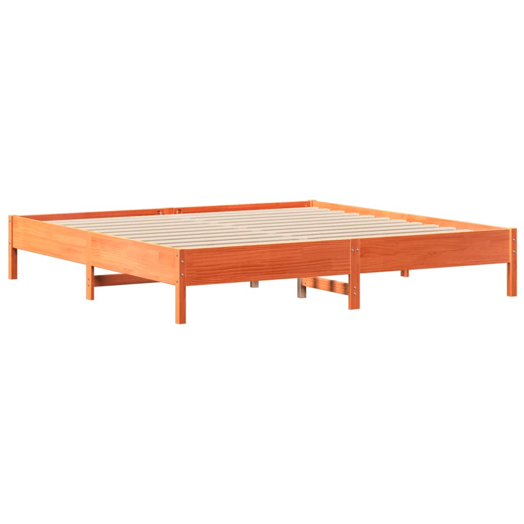 Letto Libreria senza Materasso Marrone Cera 180x200 cm in Pino | homemem39
