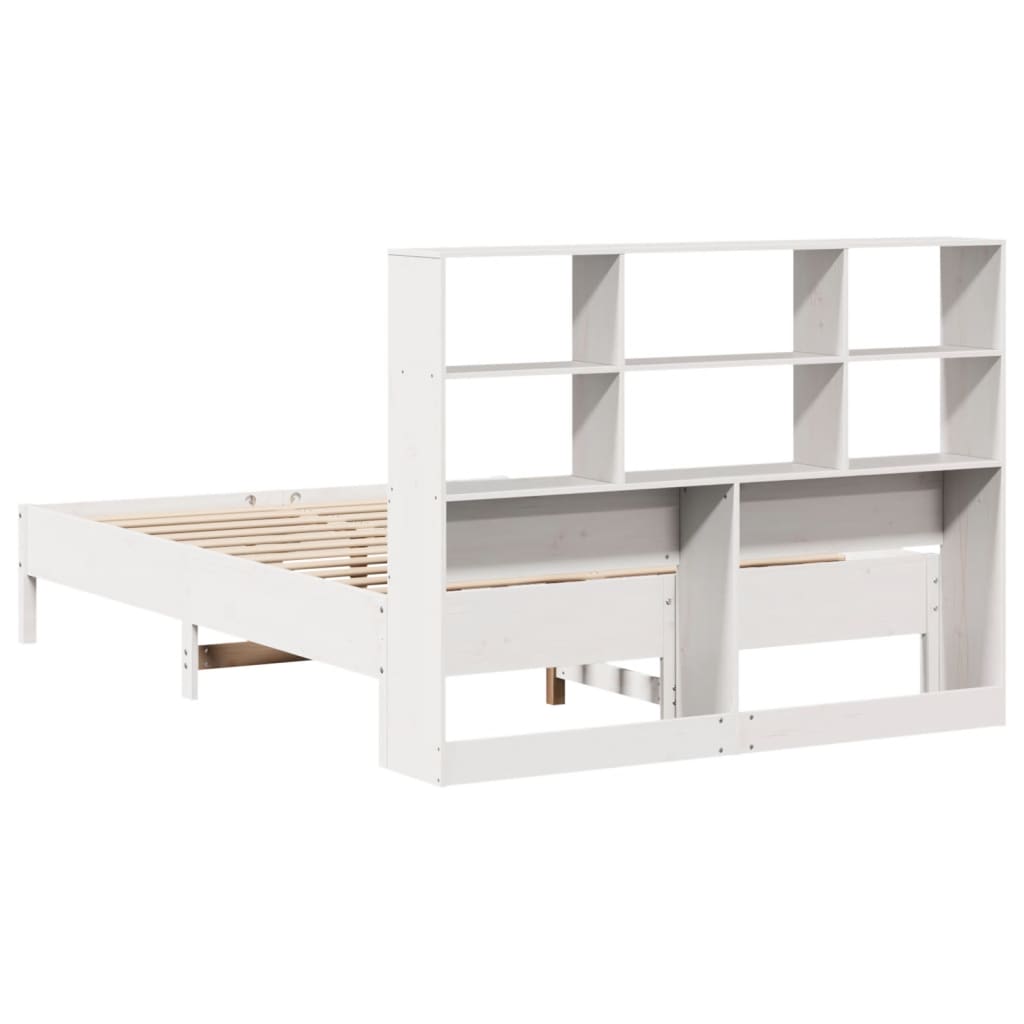 Letto Libreria senza Materasso Bianco 160x200 cm Legno di Pino | homemem39