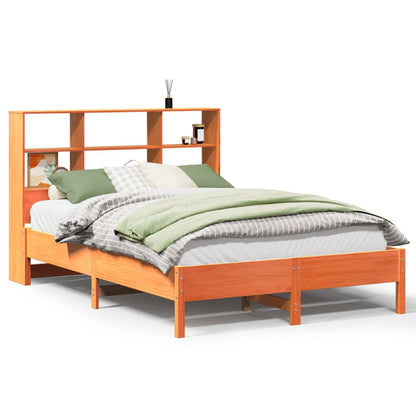 Letto Libreria senza Materasso Marrone Cera 160x200 cm in Pino | homemem39