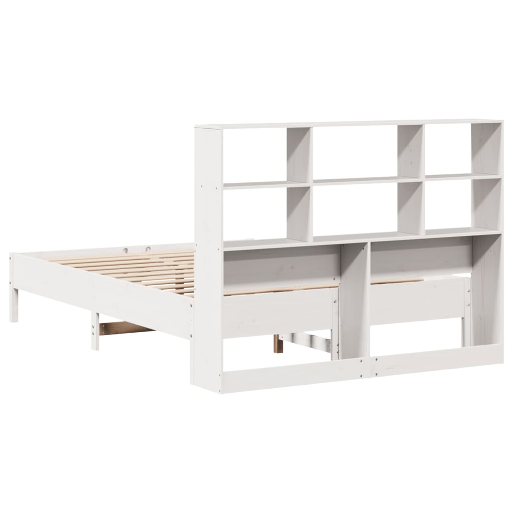 Letto Libreria senza Materasso Bianco 140x200 cm Legno di Pino - homemem39