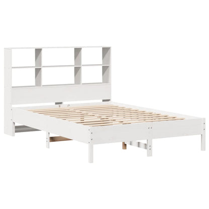 Letto Libreria senza Materasso Bianco 140x190 cm Legno di Pino - homemem39
