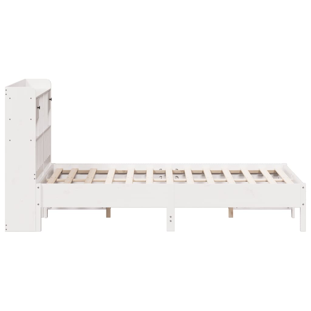 Letto Libreria senza Materasso Bianco 160x200 cm Legno di Pino - homemem39