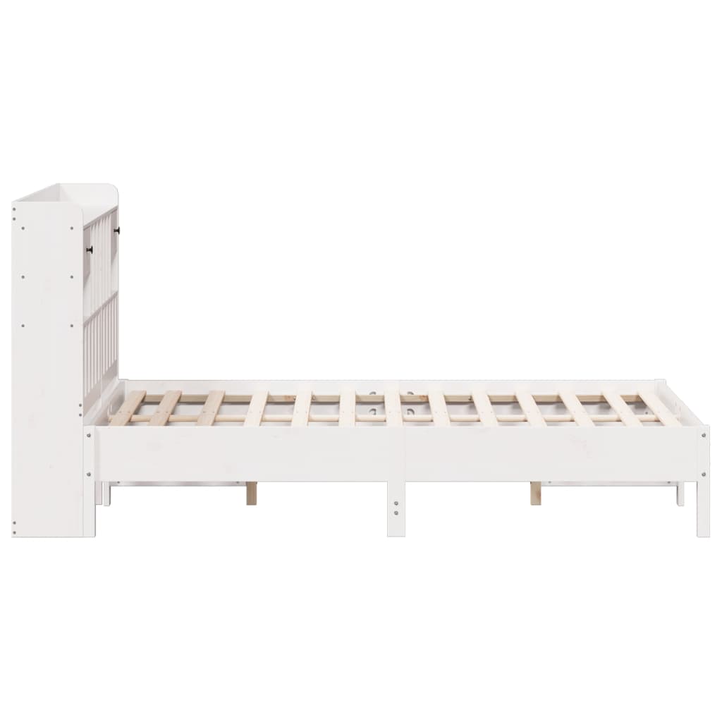 Letto Libreria senza Materasso Bianco 150x200 cm Legno di Pino | homemem39