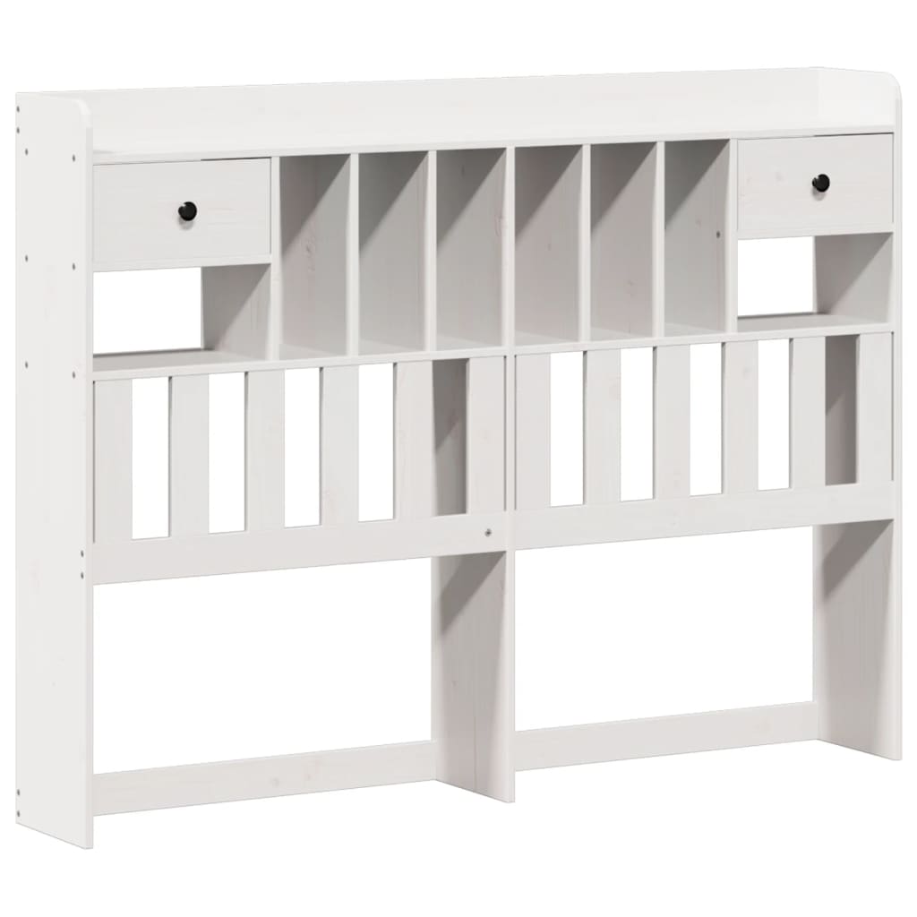 Letto Libreria senza Materasso Bianco 150x200 cm Legno di Pino | homemem39