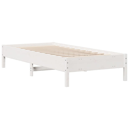 Letto Libreria senza Materasso Bianca 90x200 cm Legno di Pino - homemem39