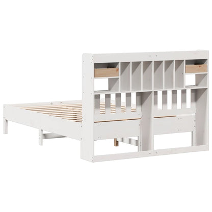 Letto Libreria senza Materasso Bianco 140x190 cm Legno di Pino - homemem39