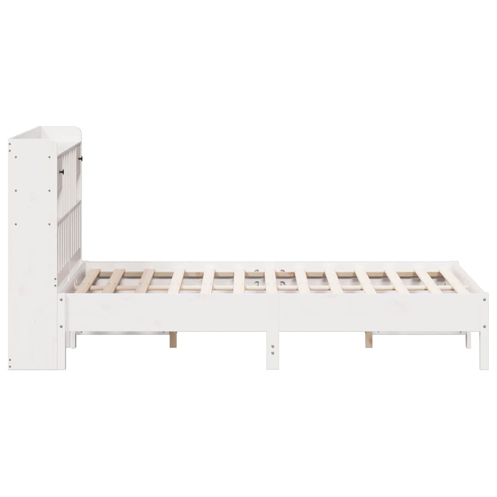 Letto Libreria senza Materasso Bianco 135x190 cm Legno di Pino - homemem39