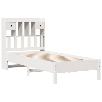 Letto Libreria senza Materasso Bianco 90x190 cm Massello Pino - homemem39