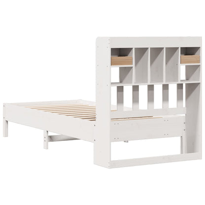 Letto Libreria senza Materasso Bianco 90x190 cm Massello Pino - homemem39