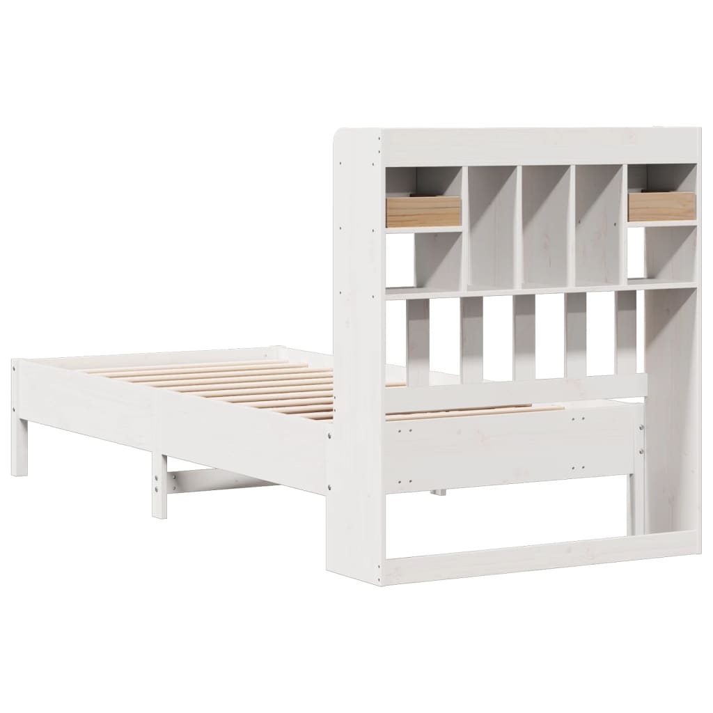 Letto con Libreria senza Materasso 75x190 cm in Legno Pino - homemem39